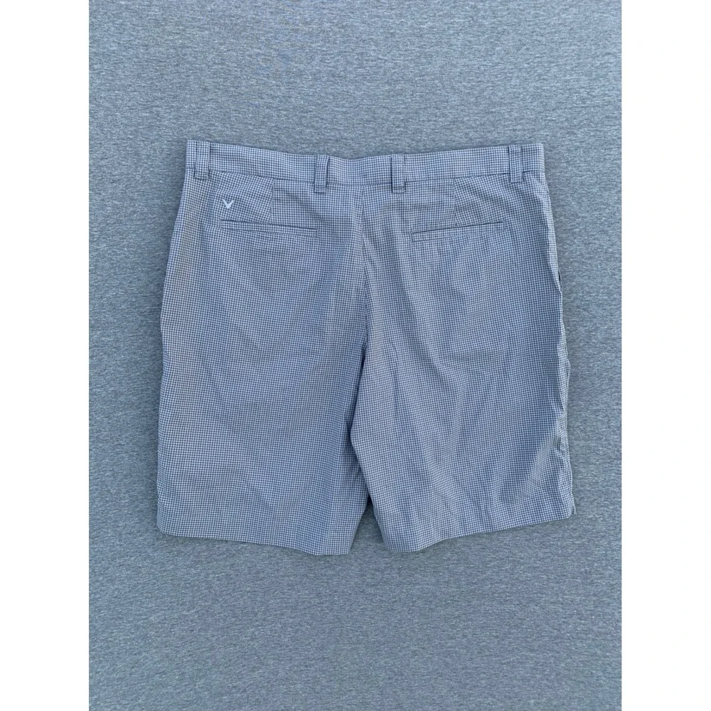 Callaway Mens Blue Gingham Plaid Golf Shorts Stretch Performance Size 38